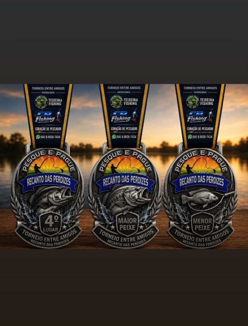 Medalhas do torneio Recanto das Perdizes
